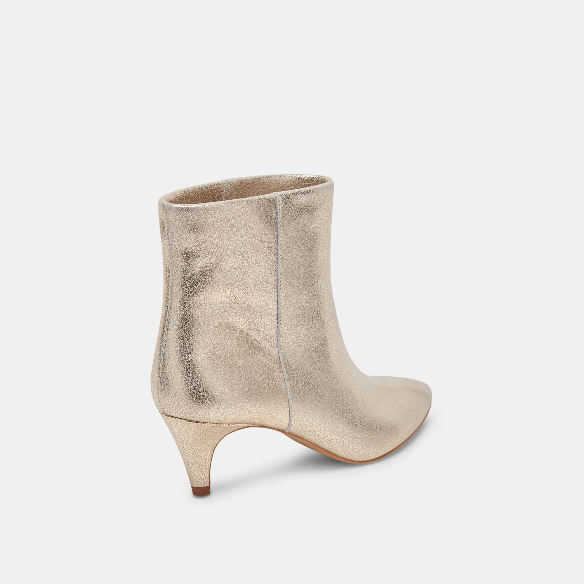 Dolce Vita Dee Booties in Platinum Distressed Leather - Image 4