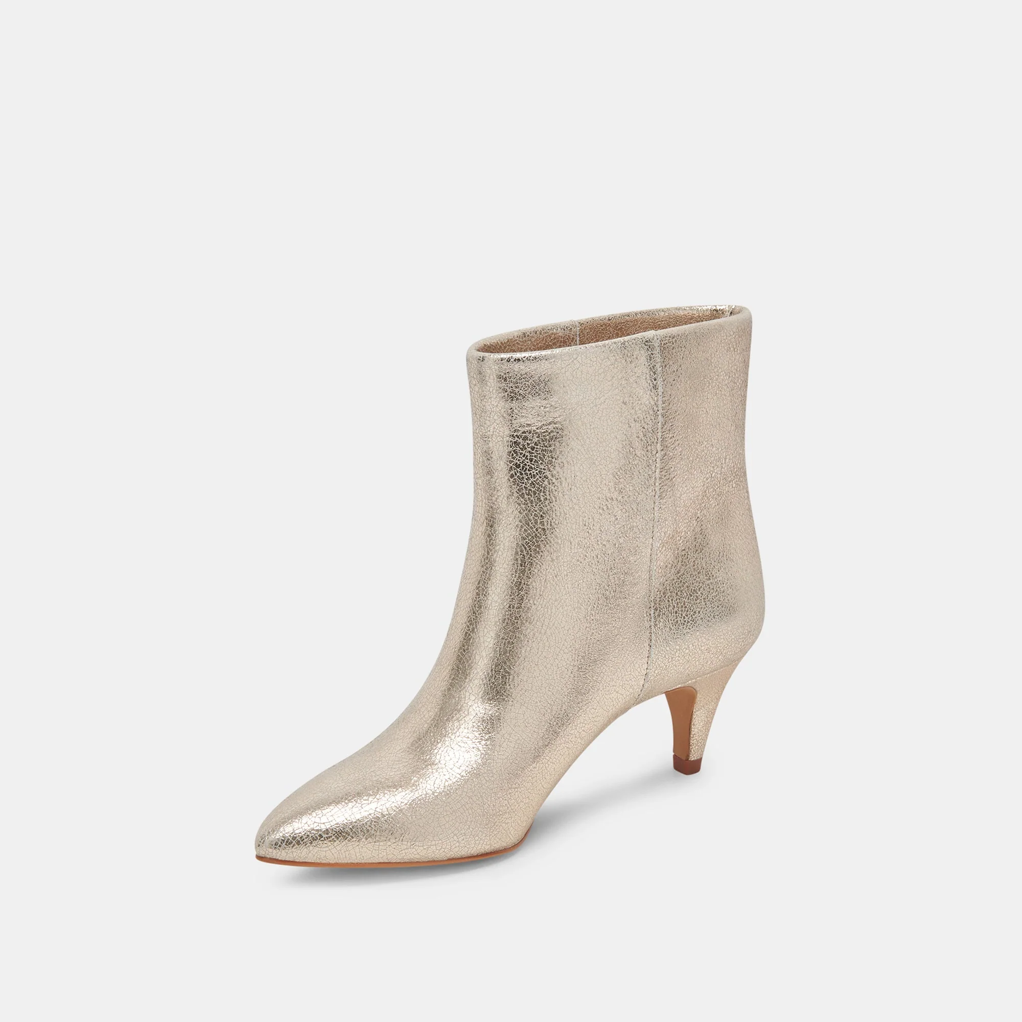Dolce Vita Dee Booties in Platinum Distressed Leather - Image 5