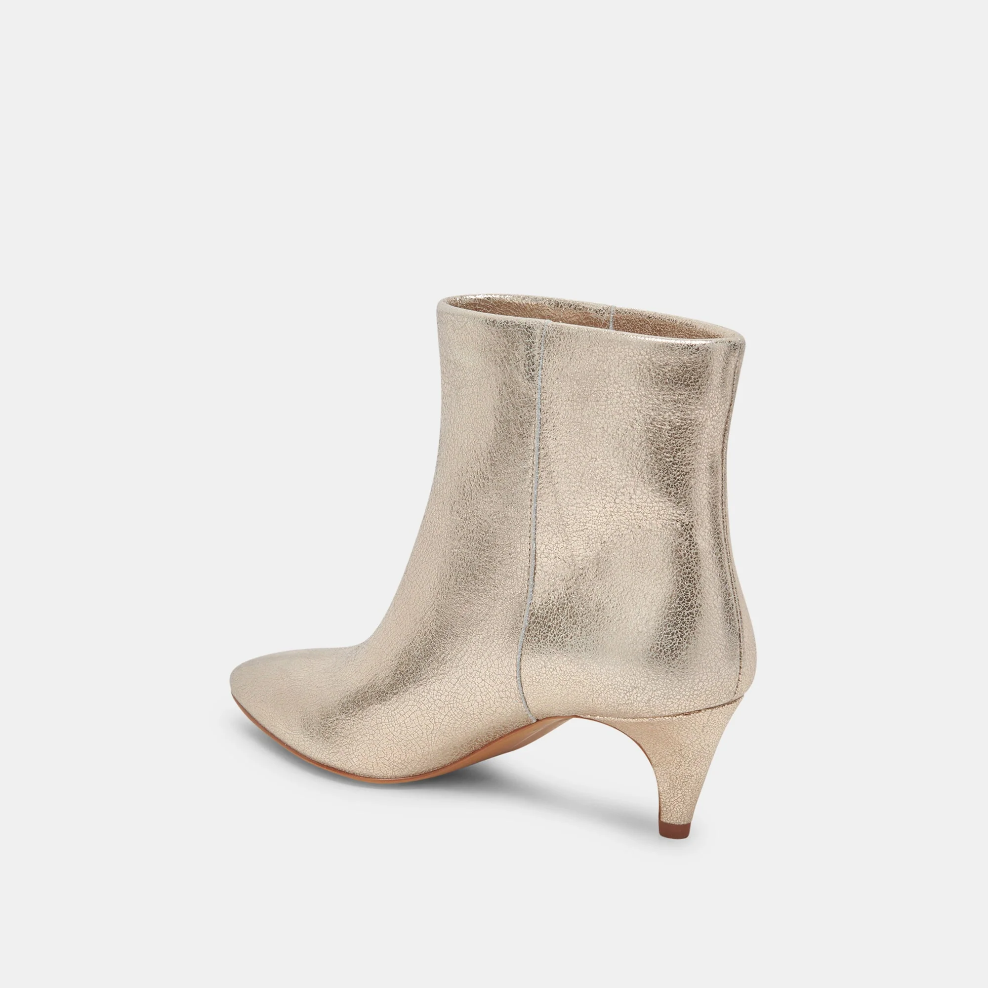 Dolce Vita Dee Booties in Platinum Distressed Leather - Image 6