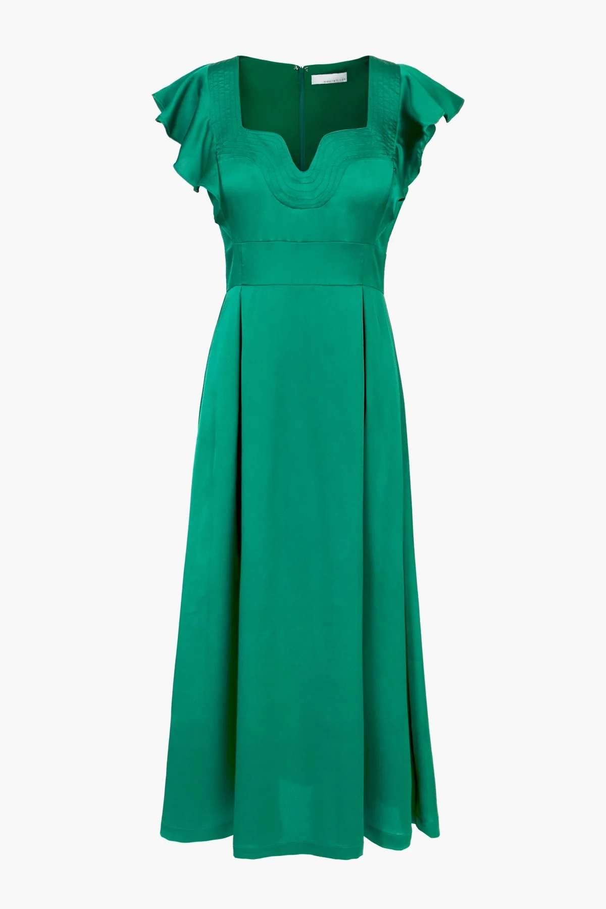 Adelyn Rae Diana Flutter Sleeve Midi Dress in Emerald Green - Image 5