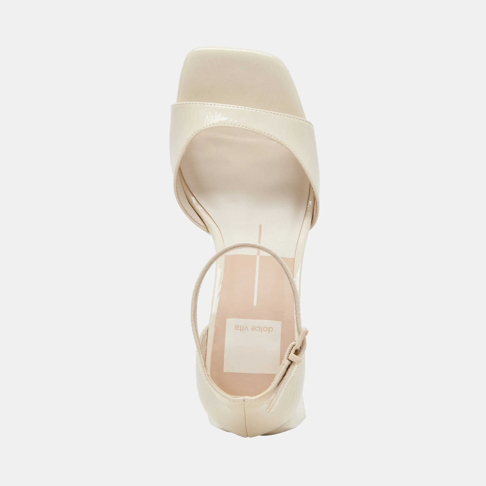 Dolce Vita Janey Heels in Ivory Crinkle Patent - Image 8