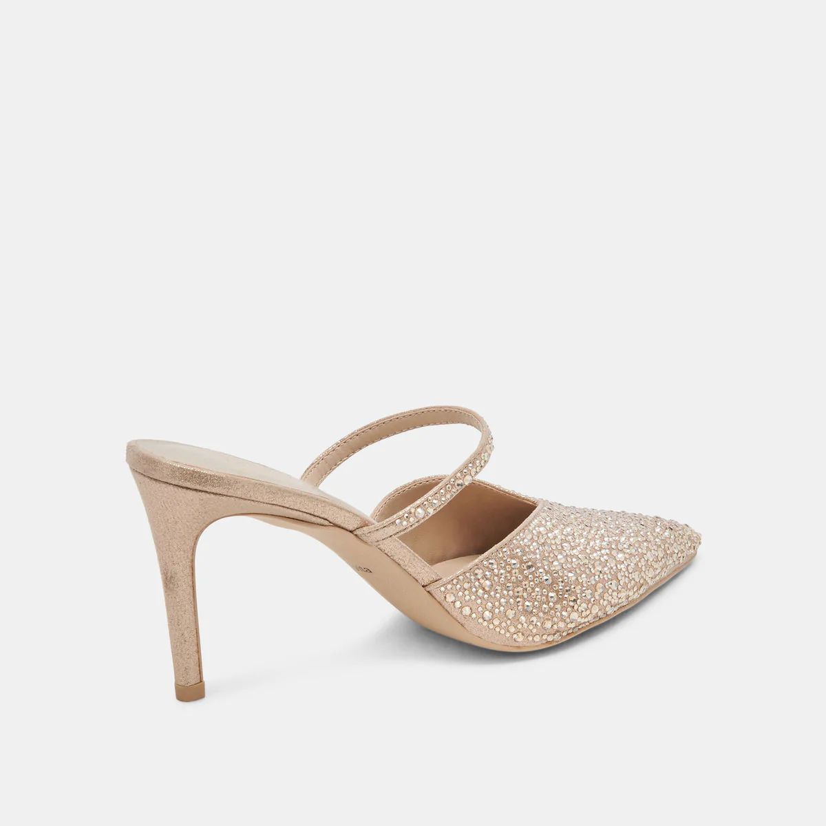 Dolce Vita Kanika Crystal Heels in Light Gold Fabric - Image 3