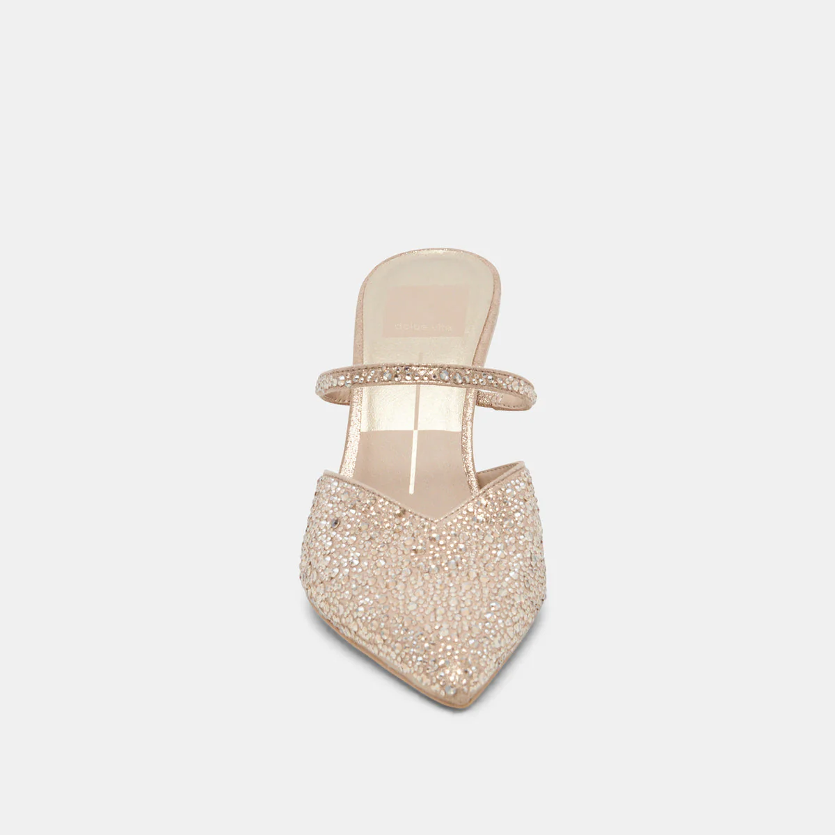 Dolce Vita Kanika Crystal Heels in Light Gold Fabric - Image 6