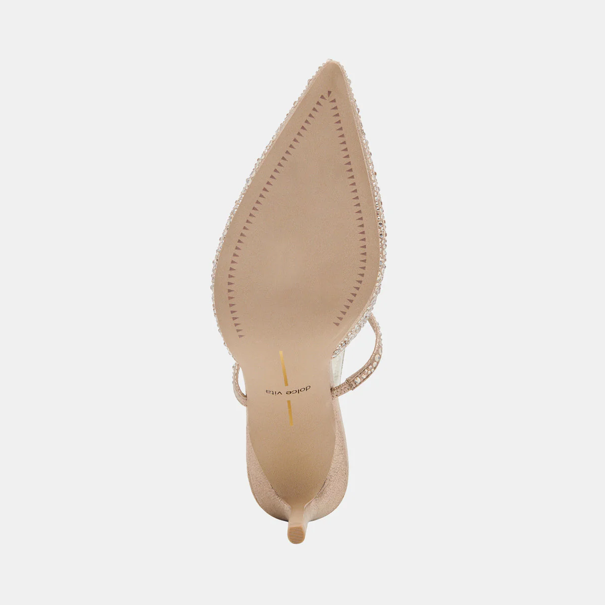 Dolce Vita Kanika Crystal Heels in Light Gold Fabric - Image 9