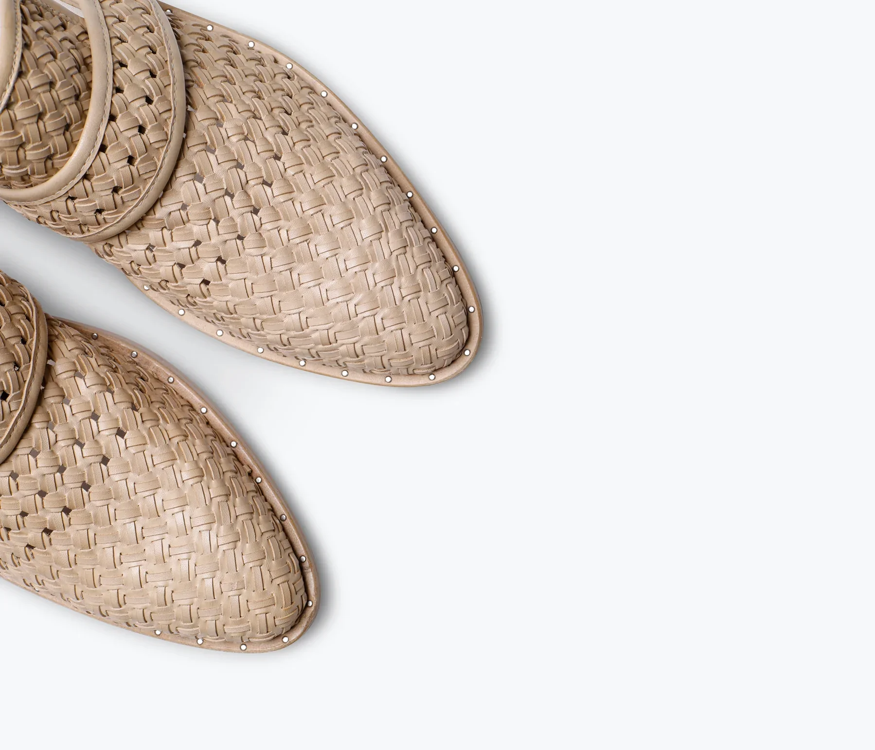 Freda Salvador Keen Mule in Nude Woven Calf - Image 3