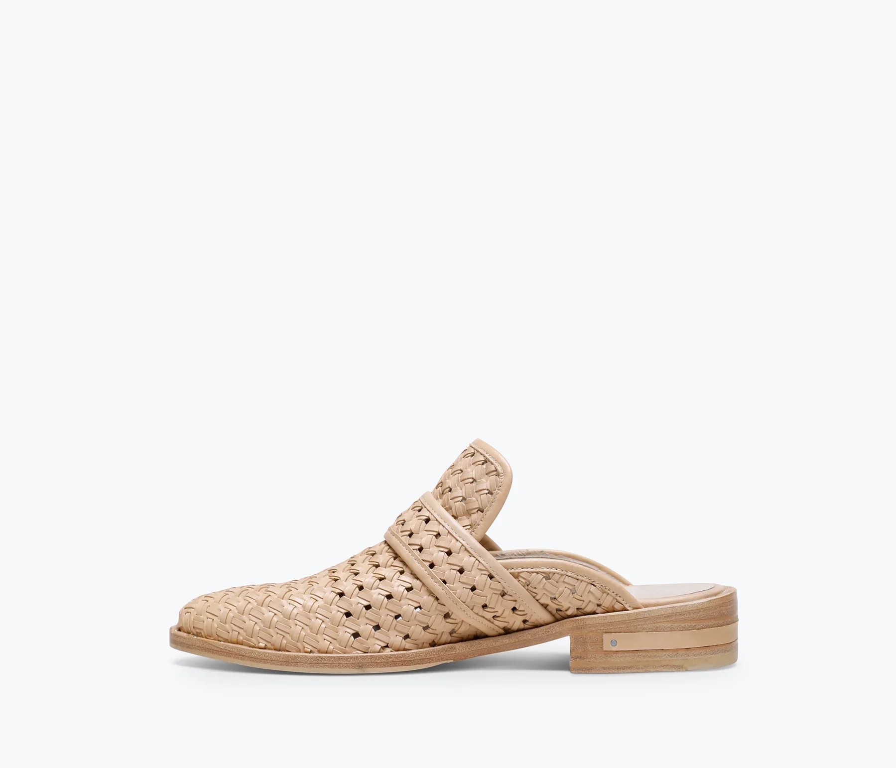 Freda Salvador Keen Mule in Nude Woven Calf - Image 4