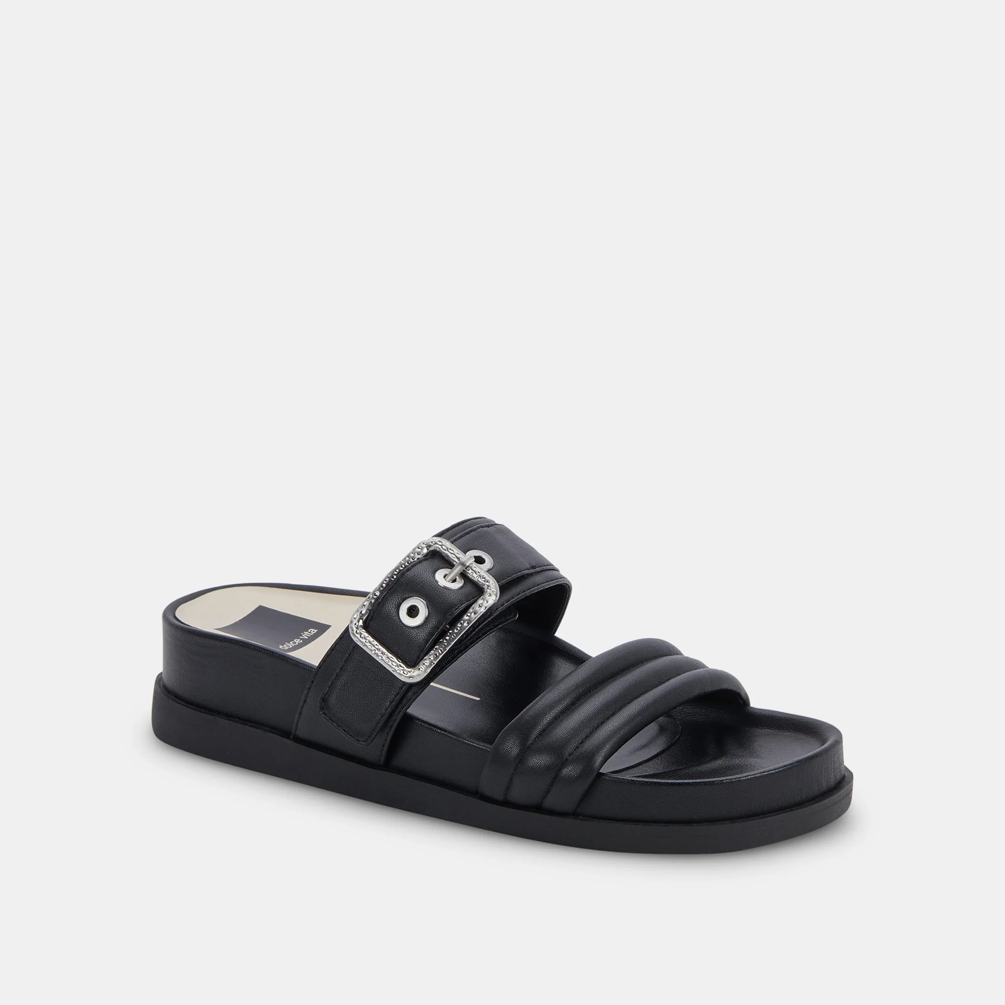Dolce Vita Shaila Sandals in Black Leather - Image 3