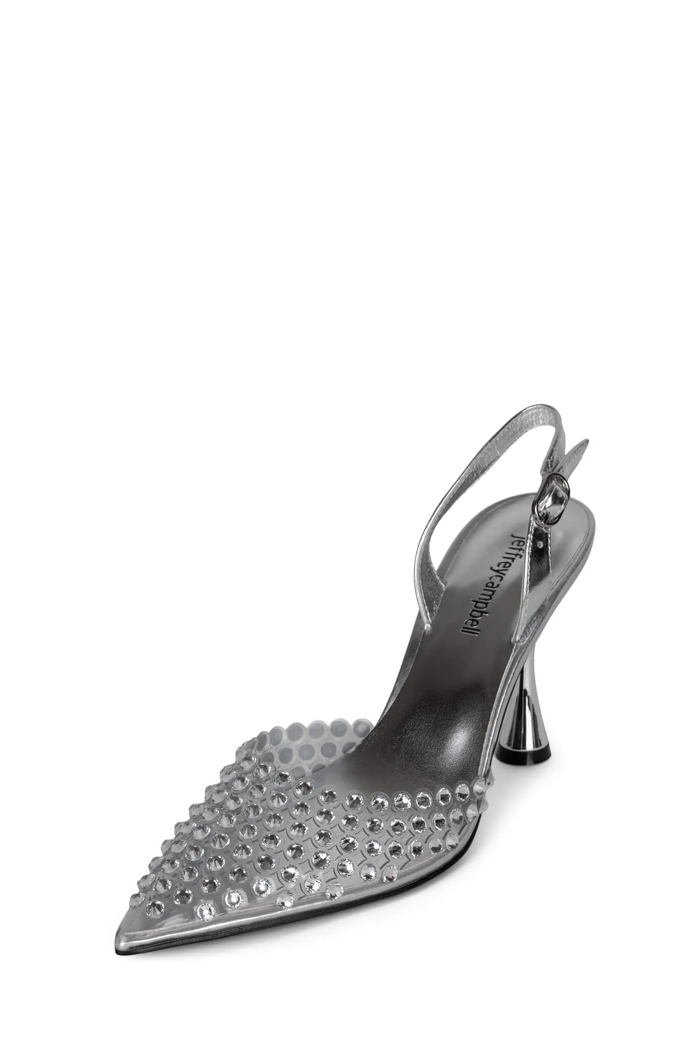 Jeffrey Campbell Shiner Mules in Clear Silver - Image 3
