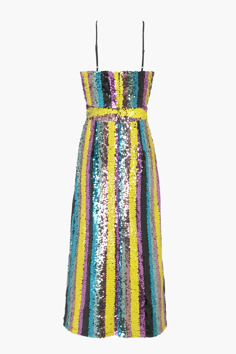 Adelyn Rae Solana Midi Sequin Dress in Multi Bright - Image 5