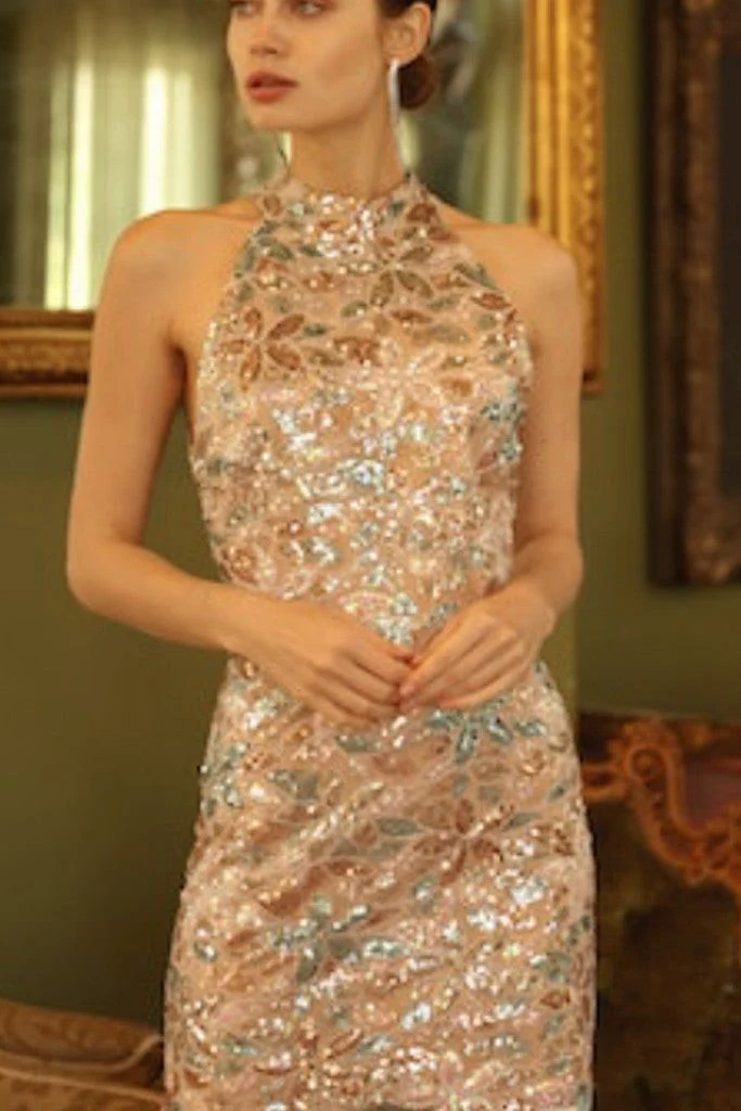 Adelyn Rae Soraia Sequin Halter Mini Dress - Image 5