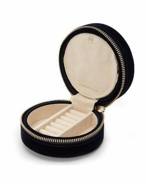 Wolf Zoe Indigo Round Travel Jewelry Case - Image 3