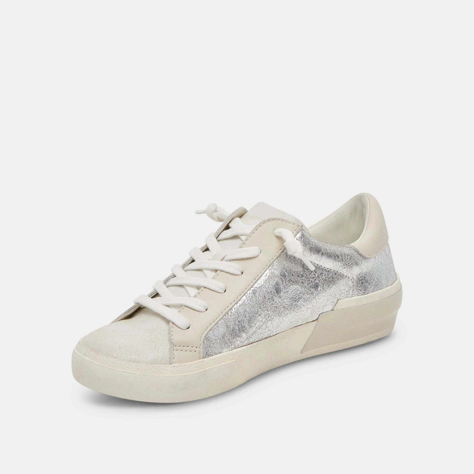 Dolce Vita Zina Sneakers in Chrome Distressed Leather - Image 5