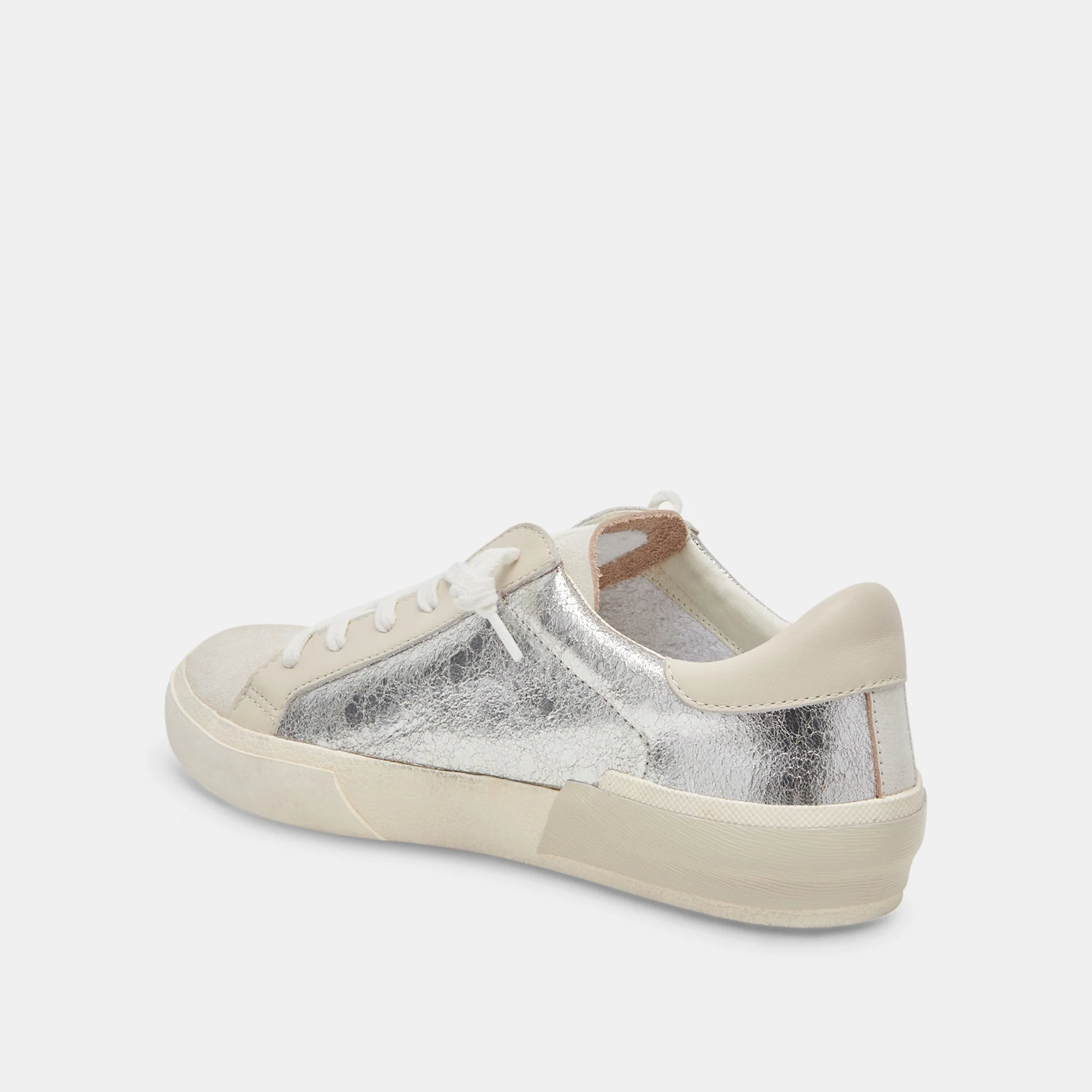 Dolce Vita Zina Sneakers in Chrome Distressed Leather - Image 6