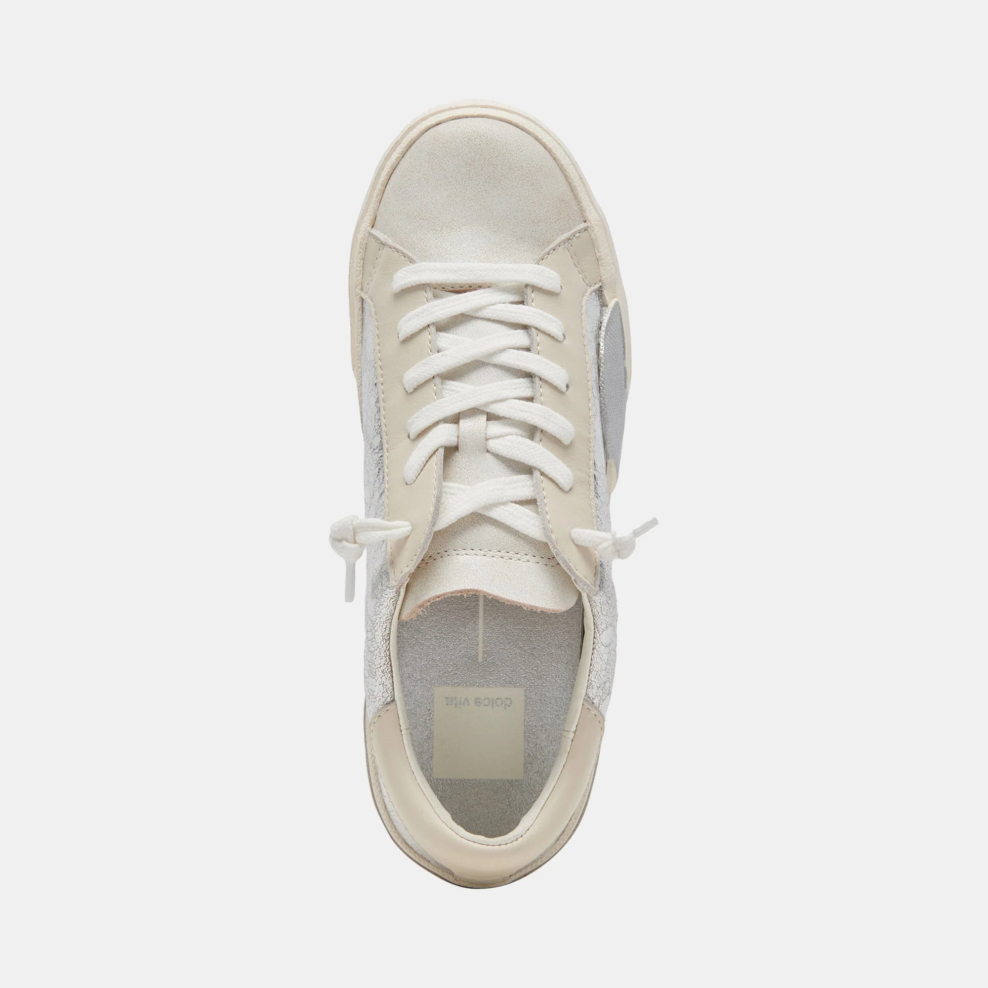 Dolce Vita Zina Sneakers in Chrome Distressed Leather - Image 9